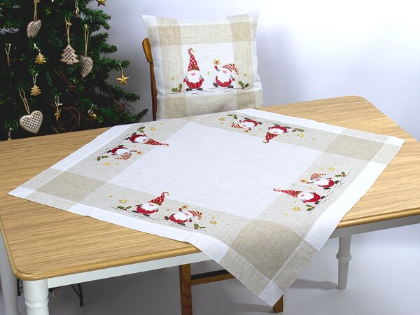 Vianočný vyšívaný obrus Santa Claus TiaHome - 40x85 cm