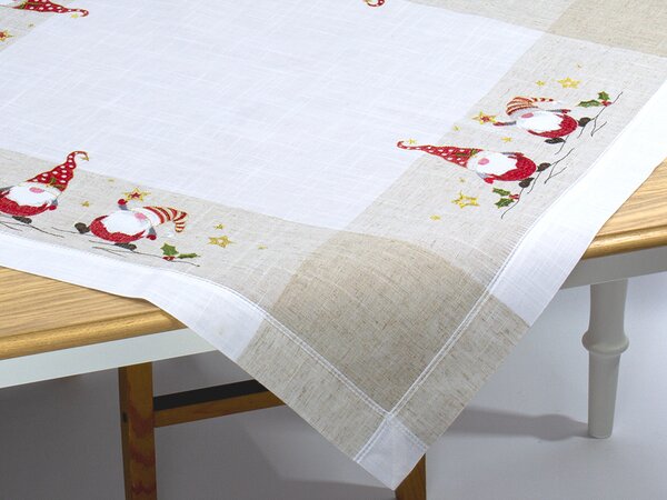 Vianočný vyšívaný obrus Santa Claus TiaHome - 40x85 cm
