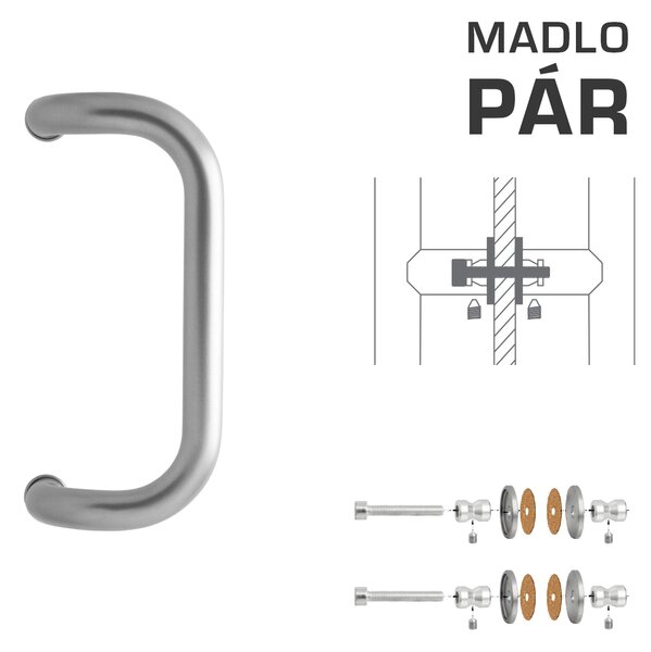 WA - MADLO M2 WA/A-S-SKLO pár Ø 30 mm, 300 mm