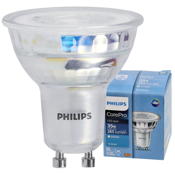 5x LED žiarovka PHILIPS GU10 3,5W 265lm 36° 3000k eyecomfort corepro