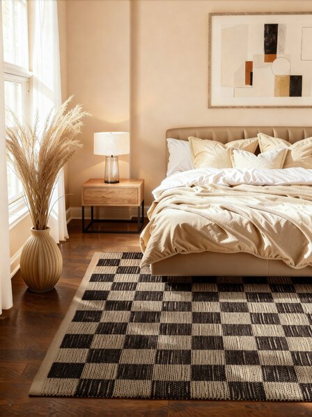 Hanse Home , Kusový koberec Handloom 106333 Rex White Black, 120x170, čiernobiela, chodba / predsieň