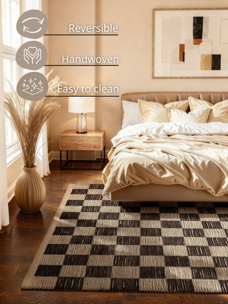 Hanse Home , Kusový koberec Handloom 106333 Rex White Black, 120x170, čiernobiela, chodba / predsieň