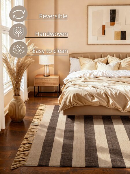 Hanse Home , Kusový koberec Handloom 106334 Playa White Black, 120x170, čiernobiela, chodba / predsieň