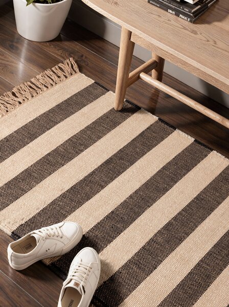 Hanse Home , Behúň Handloom 106334 Playa White Black, 80x200, čiernobiela, chodba / predsieň