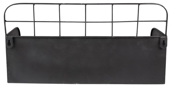 Čierna antik nástenná kovová polička - 38*14*20 cm - Clayre & Eef