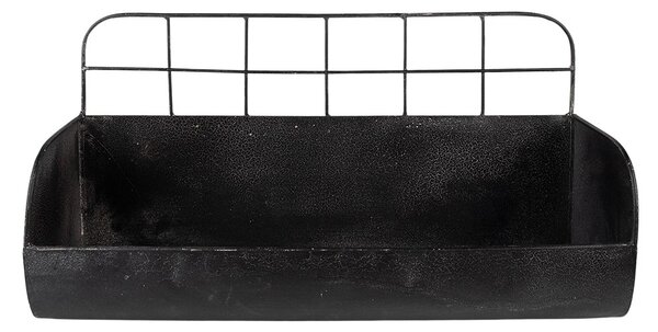 Čierna antik nástenná kovová polička - 38*14*20 cm - Clayre & Eef