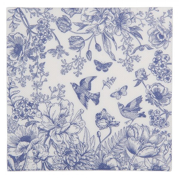 Napkins Paper Set Of 20 33x33 Cm White Paper - 33*33 cm (20) - Clayre & Eef