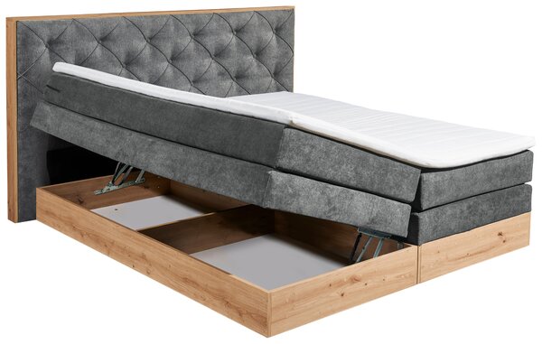 BOXSPRINGOVÁ POSTEĽ, 180/200 cm, textil, kompozitné drevo, antracitová, prírodná farba Esposa - Postele, Online Only