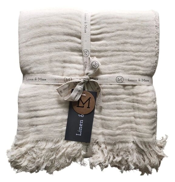 Krémový mušelínový pléd Nova Muslin - 140*200 cm - Mars & More