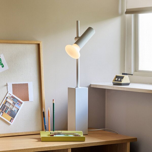 Sada stolových lamp, svetlosivá, výška 60 cm, železo/sklo, Hliník / sivá / zinok, Obývacia izba / jedáleň, kov, Moderný