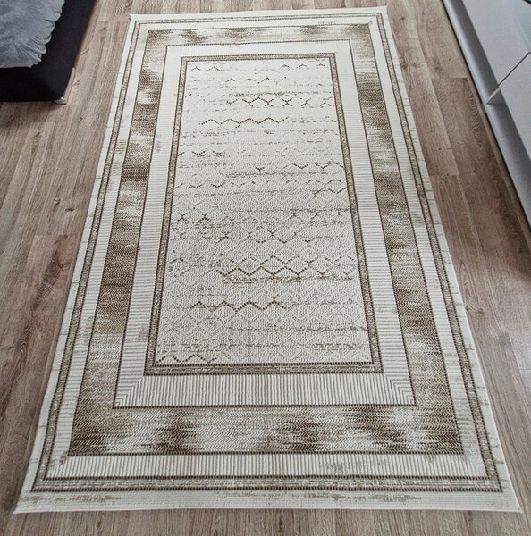HU Béžový moderný koberec Glamour 31352-Vizion Rozmer: 60x110 cm