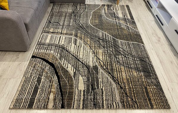 Sivý koberec s geometrickým vzorom Gallery DREVO – rôzne rozmery Rozmer: 60x110 cm