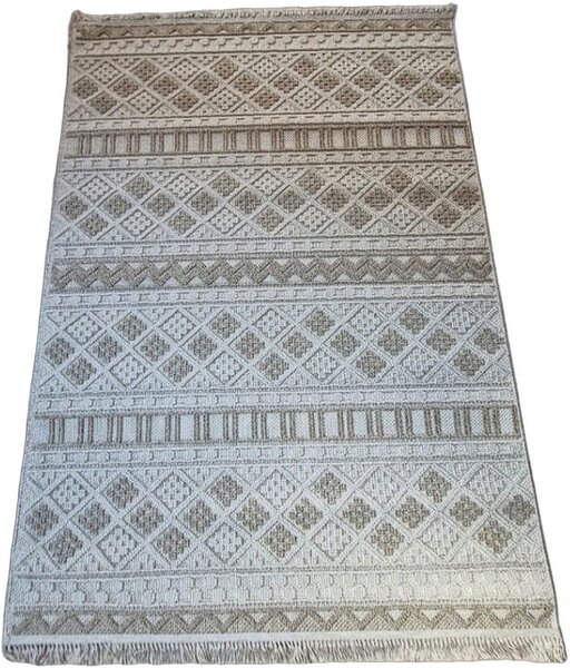 Moderný boho koberec s geometrickým vzorom – béžový 086-B Rozmer: 60x100 cm