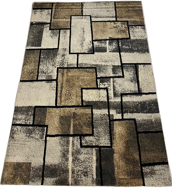 HU Hnedo-béžovo-sivý moderný koberec Gallery vzor kocky Rozmer: 60x110 cm