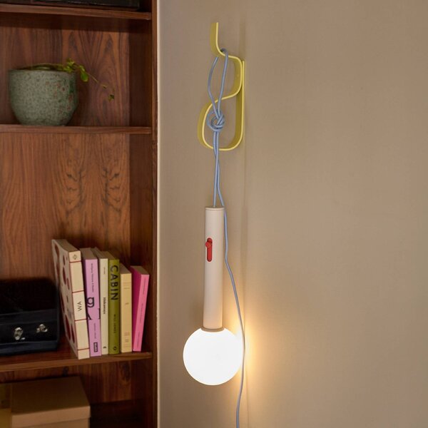 Hübsch LED nástenné svetlo Talk, svetlosivá/modrá, dĺžka 30 cm, železo/sklo, Hliník / sivá / zinok, Obývacia izba / jedáleň, kov, Moderný