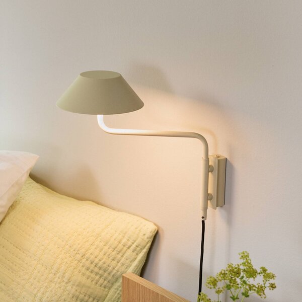 Hübsch LED nástenné svetlo COVER, piesková farba, výstupok 30 cm, kov, Krémová / jantárovo žltá, Obývacia izba / jedáleň, kov, Moderný, Nástenné svietidlo