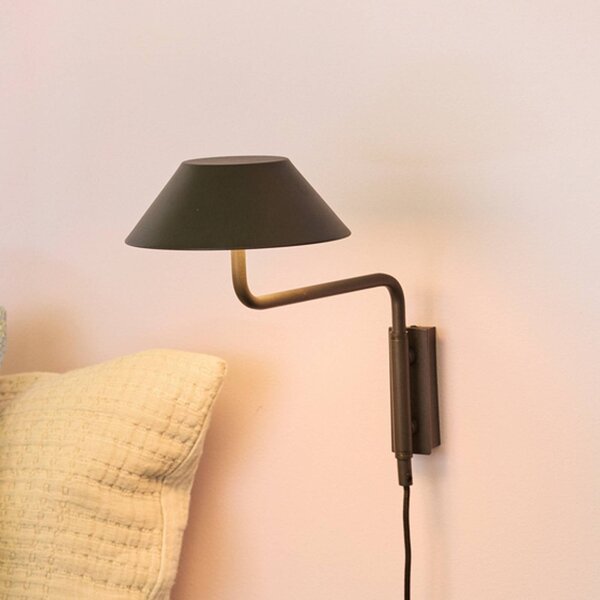 LED nástenné svetlo COVER, čierna, výstupok 30 cm, kov, Čierna, Obývacia izba / jedáleň, kov, Moderný, Nástenné svietidlo