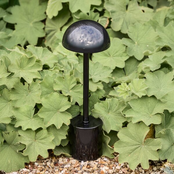 Stolová LED lampa na batérie Taten, čierna, výška 30 cm, kovová, Čierna, kov, Moderný, Stojacie svietidlo
