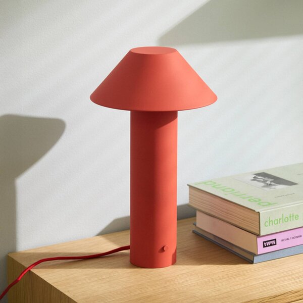 Stolová LED lampa Tower, červená, výška 32 cm, kov, Červená, Obývacia izba / jedáleň, kov, Moderný, Stojacie svietidlo