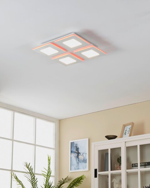 STROPNÉ LED SVIETIDLO, 45/45/5 cm Eglo - Interiérové svietidlá