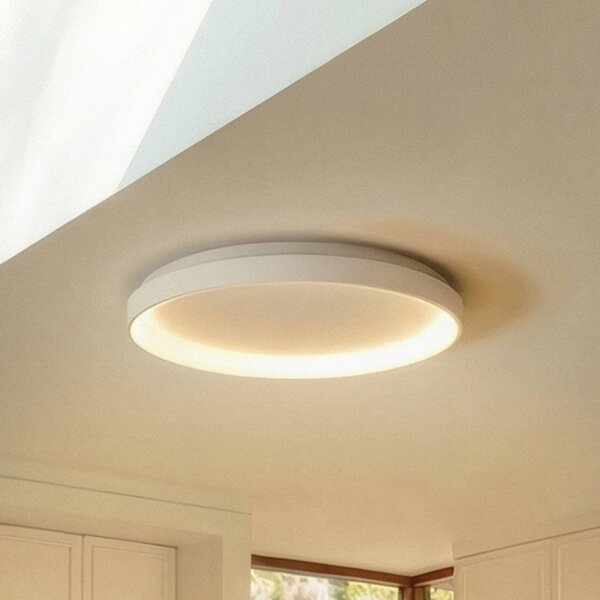 Stropné LED svetlo Arcchio Vivy, Ø 58 cm, biele, kovové, Biela / opálová, Kuchyňa, kov, Moderný, Závesné svietidlo