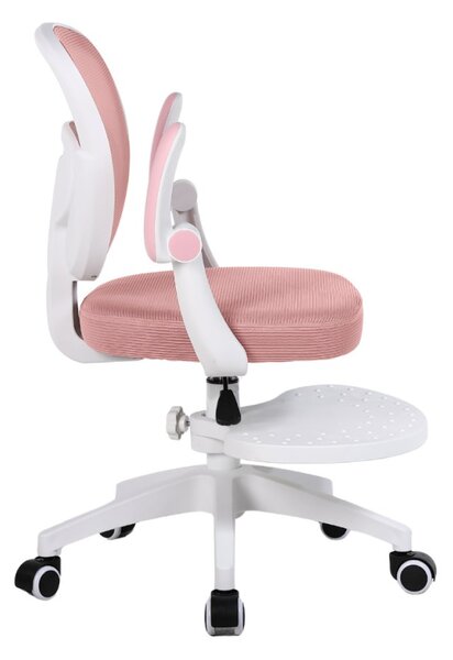 Detská otočná stolička Neoseat JUNI 008 s podnožou — látka, ružová