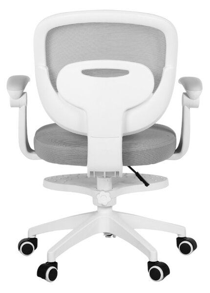 Detská otočná stolička Neoseat JUNI 008 s podnožou — látka, sivá