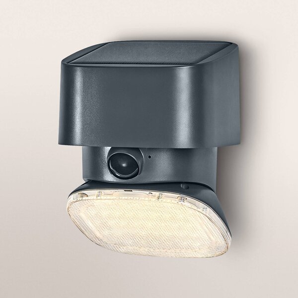 OSRAM solárne nástenné svetlo ENDURA STYLE TURN, sivá, senzor, IP54, Hliník / sivá / zinok, Plast, Moderný, Nástenné svietidlo