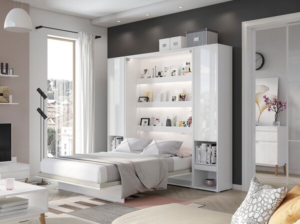 Mirjan24 Sklápacia posteľ BC-13 180x200 Bed Concept, Farby: biela, Rozmer postele: 180x200, LED svetlo s USB: bez LED svetla s USB, Vnútorné osvetlenie pod policami: bez osvetlenia políc 5902928398151