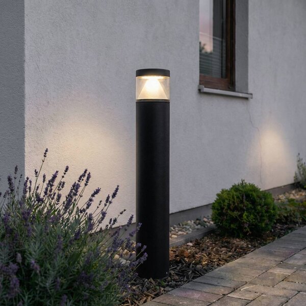 Lucande LED stĺpikové svietidlo Darja, antracitová farba, kov, 100 cm, IP54, Hliník / sivá / zinok, Hliník, Moderný, Osvetlenie príjazdovej cesty