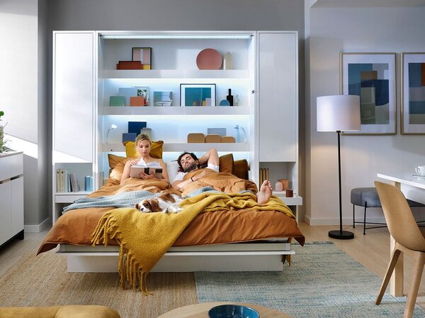Mirjan24 Sklápacia posteľ BC-13 180x200 Bed Concept, Farby: biela, Rozmer postele: 180x200, LED svetlo s USB: bez LED svetla s USB, Vnútorné osvetlenie pod policami: bez osvetlenia políc 5902928398151