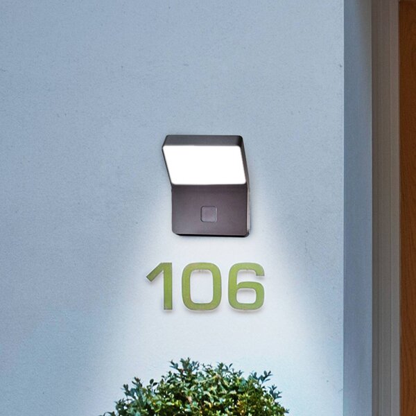 OSRAM LED senzorové vonkajšie nástenné svietidlo ENDURA STYLE WIDE tmavošedá, Hliník / sivá / zinok, Hliník, Moderný