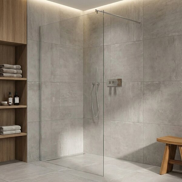 CERANO - Sprchová zástena Walk-in Onyx Round Ľ/P - 6 mm - chróm, transparentné sklo - 90x190 cm