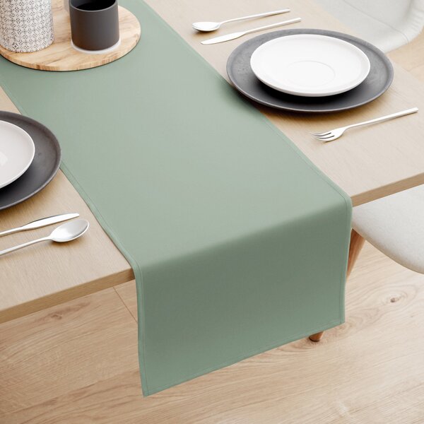 Goldea behúň na stôl 100% bavlnené plátno - šalvejovo zelený 35x140 cm