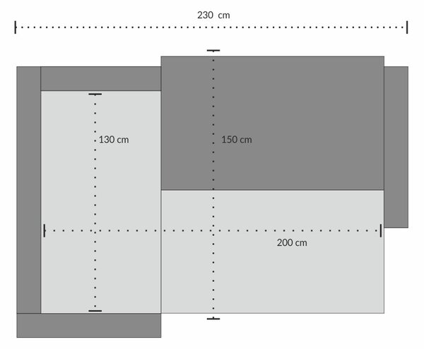 Rohová rozkladacia sedačka HILDA Voľba farby