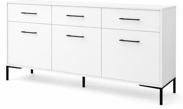 Komoda na nožičkách 3S3D - biela