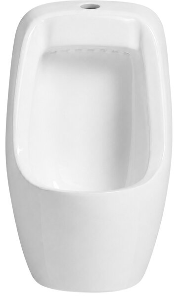 CERANO - Pisoár závesný Vulcan - manuálne splachovanie - biela lesklá - 49x29 cm