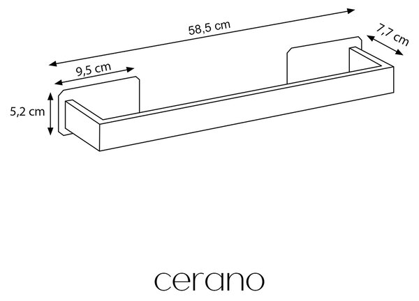 CERANO - Samolepiaci držiak na uteráky Lago - chróm - 58,5 cm