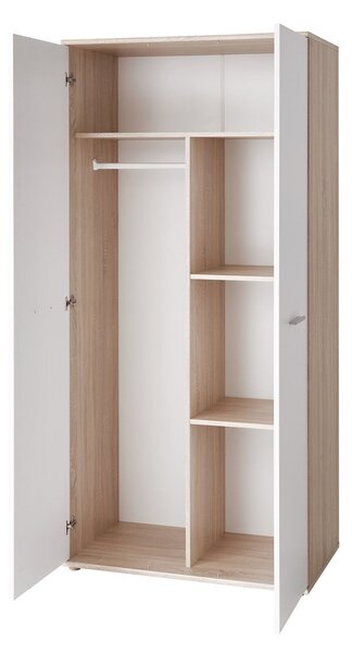 Detská šatníková skriňa EMAN - šírka 90 cm, dub sonoma / biela