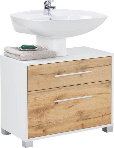 SKRINKA POD UMÝVADLO, farba duba, biela, 65/53/35 cm Welnova - Kúpeľňové skrinky