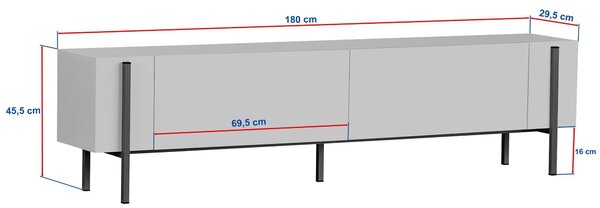 NovýNábytok.sk TV stolík/skrinka Netus (orech + čierna). Akcia -17%. Vlastná spoľahlivá doprava až k Vám domov. 1153554
