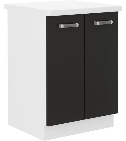 Dolná dvojdverová skrinka ODONA - šírka 60 cm, čierna / biela
