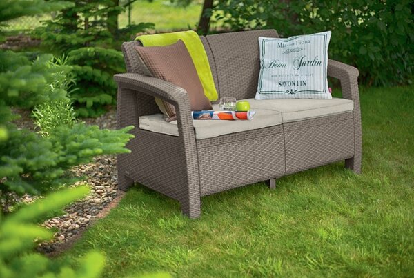 Záhradná pohovka GREEK LOVE SEAT | cappuccino