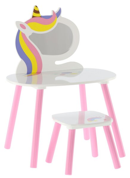 Detský toaletný stolík s taburetkou jednorožec Lilly