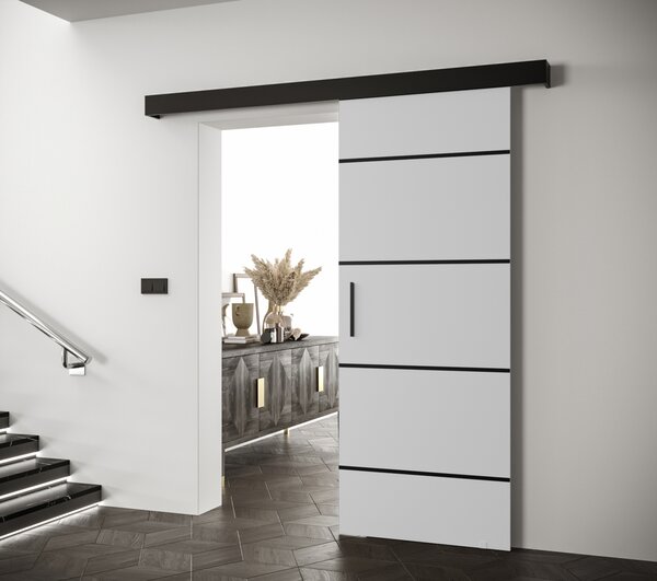 Posuvné dvere s čiernym úchytom SALOME 4 - 70 cm, biele / čierne