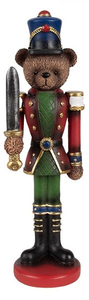 Vianočná dekorácia medvedík ako Luskáčik - 7*6*20 cm - Clayre & Eef