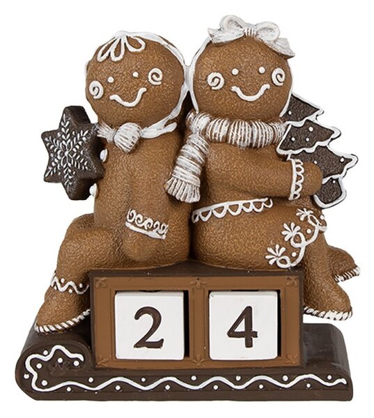 Vianočný adventný kalendár s perníčkami Gingerbread - 11*4*13 cm - Clayre & Eef