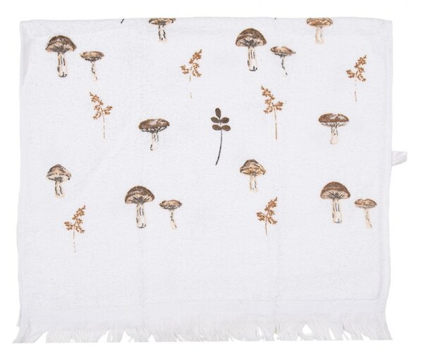 Biely kuchynský froté uterák s hubkami Little Forest Jewels - 40*66 cm - Clayre & Eef