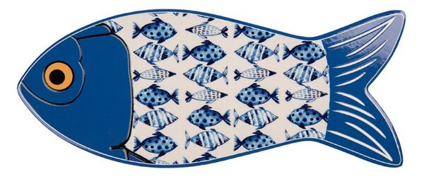 Keramicko-korková podložka pod riad v tvare ryby - 12*30*1 cm - Clayre & Eef