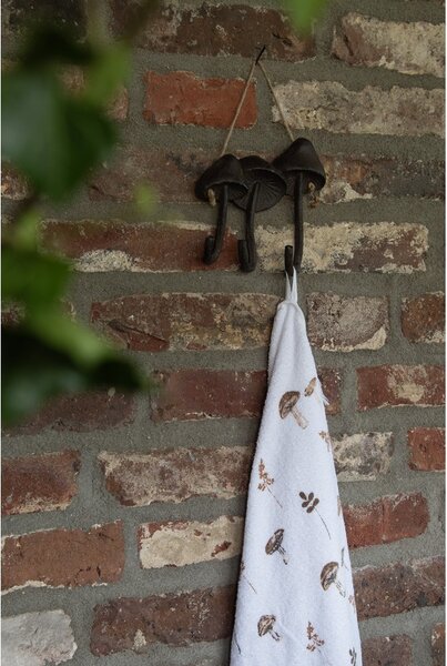 Biely kuchynský froté uterák s hubkami Little Forest Jewels - 40*66 cm - Clayre & Eef
